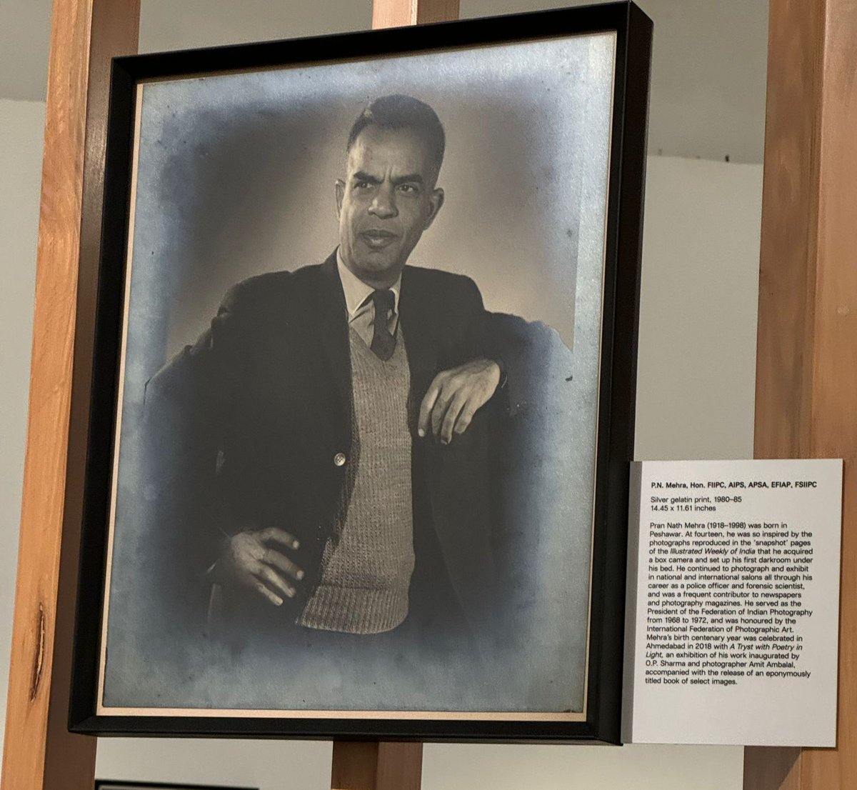 So happy to see Daddy's picture right on the top at Dr. O. P Sharma's photography exhibition in Delhi