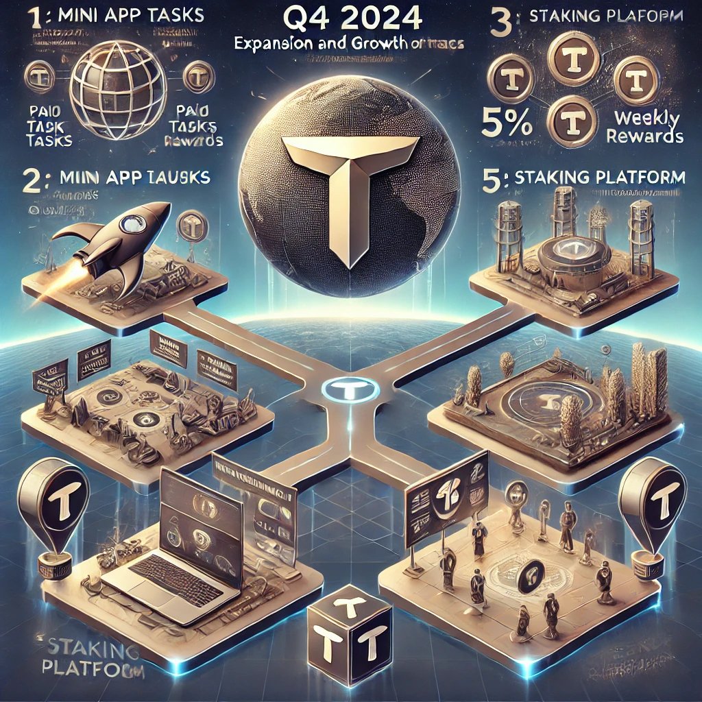 Titaniumico's tweet photo. Q4 2024: Expansion and Growth

1. Mini App Launch: Finalize and launch the Telegram mini app, complete with paid tasks and integrated wallet functionality.
2. Staking Platform Launch: Introduce a staking feature within the mini app, offering 5% weekly rewards to early adopters. https://t.co/l6uepUapYR