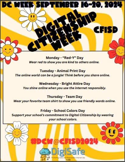 Next week is Digital Citizenship Week. We will be talking about how to be a respectful digital citizen. Join in and dress up! #pumapride