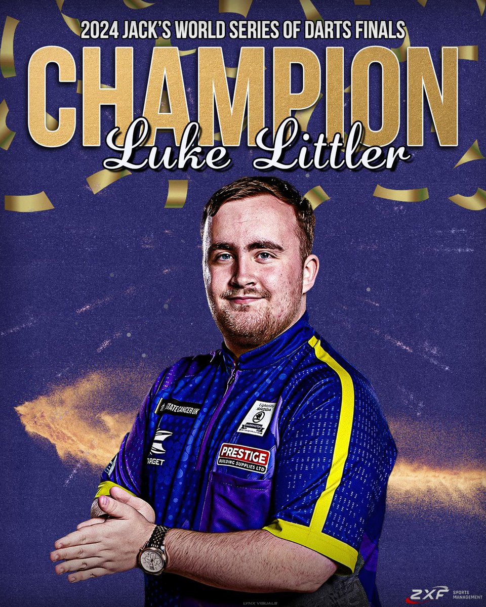 ZXF Sports Management (@zxfsports) on Twitter photo Jacks World Series Darts Final π―
LITTLER KING OF THE WORLD SERIES ππ
Luke TheNuke Littler 1οΈβ£1οΈβ£ - 4οΈβ£ Michael Smith
The Nuke blasts away opponent after opponent in Amsterdam to take home the world series trophy π
Well done <a href="/LukeTheNuke180/">Luke Littler</a> a truley remarkable victory π― Jacks World Series Darts Final π―
LITTLER KING OF THE WORLD SERIES ππ
Luke TheNuke Littler 1οΈβ£1οΈβ£ - 4οΈβ£ Michael Smith
The Nuke blasts away opponent after opponent in Amsterdam to take home the world series trophy π
Well done <a href="/LukeTheNuke180/">Luke Littler</a> a truley remarkable victory π―