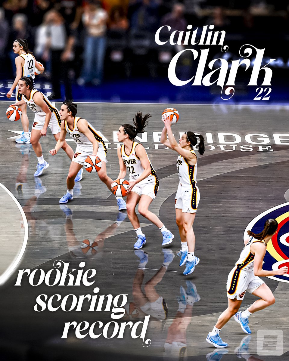 ANOTHER RECORD FOR CAITLIN CLARK 😤 

The Fever rookie breaks Seimone Augustus' all-time rookie scoring record 💪