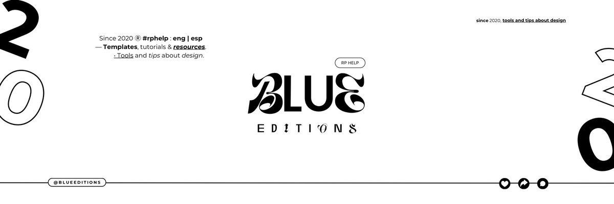 BIueEditions's tweet image. Since 2020 Ⓡ #rphelp : eng | esp
— Templates, tutorials &amp;amp; resources.
          • Tools and tips about design.