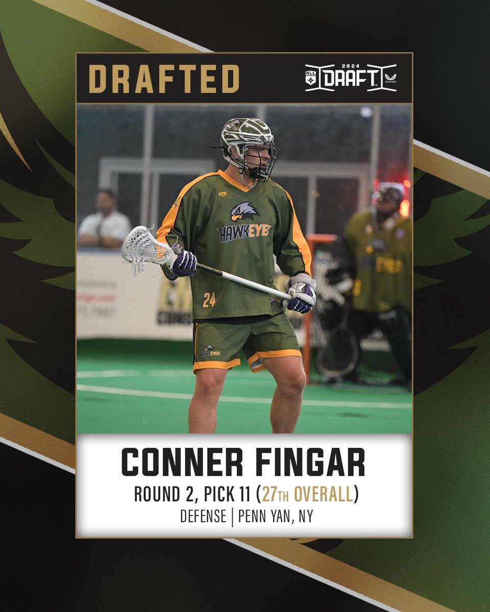 With the 27th overall selection in the 2024 <a href="/NLL/">NLL</a> Draft, presented by Castore, we've selected...  

D Conner Fingar, from <a href="/UAlbanyMLax/">UAlbany Lacrosse</a>! 

Welcome to the Flower City, Conner 🤝