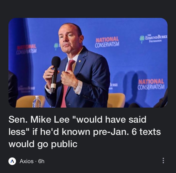 obeah323's tweet image. #MikeLee, insurrectionist fed, is telling us not to trust him — Good news, We don’t! 

@basedMikeLaw is the same person as @SenMikeLee — #MagaDerelict #magaCoup