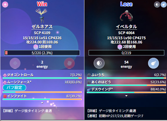 マスターリーグの考察をぼちぼち始めていますが、とりあえず引き先イベルタルがクッソ強いってことだけは分かる。

ザシアンで追ってもデスウィング受けてしまったら、2枚貼られてふいうちでゴリ押されて対面返る。