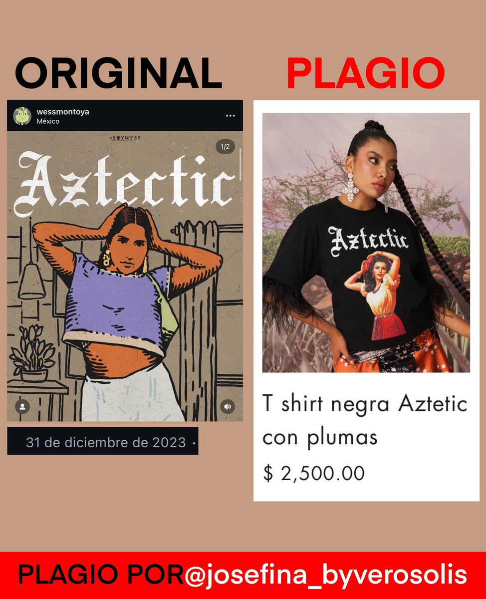 Wessmontoya (@wessmontoya) on Twitter photo <a href="/josefinabyVS/">Josefina_byVeroSolis</a> <a href="/vero_solis/">Vero Solis</a> plagió mi diseño "Aztectic" algn q ha vestid a <a href="/thalia/">Thalia</a> <a href="/XochitlGalvez/">Xóchitl Gálvez Ruiz</a> <a href="/burritaburrona/">burritaburrona</a> <a href="/amablitz/">AmaBlitz🦄</a> ¿X q tiene q PLAGIAR mis diseños ? es RACISMO ideas de artists racializadxs cmo yo son tomadas, blanqueadas y vendids. #plagiobyverosolis #verosolis #plagio <a href="/josefinabyVS/">Josefina_byVeroSolis</a> <a href="/vero_solis/">Vero Solis</a> plagió mi diseño "Aztectic" algn q ha vestid a <a href="/thalia/">Thalia</a> <a href="/XochitlGalvez/">Xóchitl Gálvez Ruiz</a> <a href="/burritaburrona/">burritaburrona</a> <a href="/amablitz/">AmaBlitz🦄</a> ¿X q tiene q PLAGIAR mis diseños ? es RACISMO ideas de artists racializadxs cmo yo son tomadas, blanqueadas y vendids. #plagiobyverosolis #verosolis #plagio