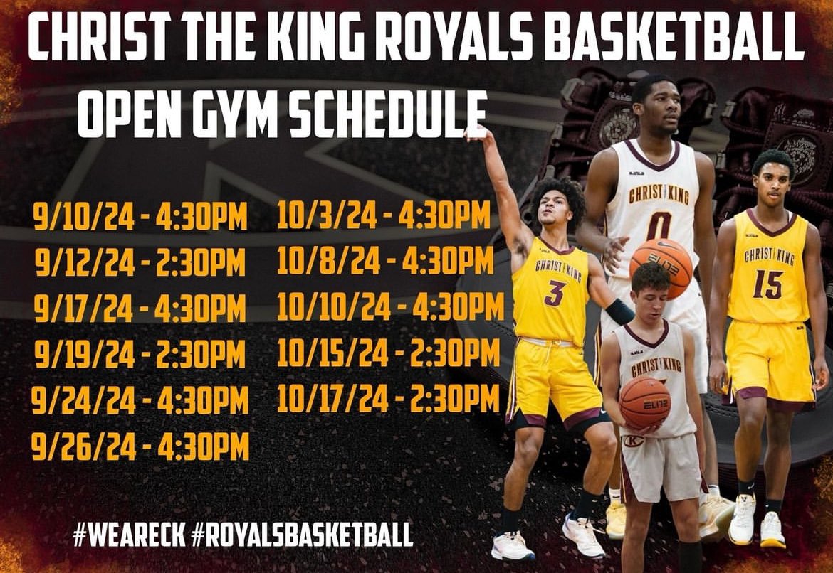 SeanLewis© (@lewis_sean33) on Twitter photo Open Gym this Tuesday and Thursday at CK! Lots of talent in the building, can’t wait to compete!! <a href="/ctkcoachjarbs/">Joe Arbitello</a> <a href="/CoachJHoran/">James Horan</a> <a href="/ctkroyals/">CHRIST THE KING 🦁🏀</a> Open Gym this Tuesday and Thursday at CK! Lots of talent in the building, can’t wait to compete!! <a href="/ctkcoachjarbs/">Joe Arbitello</a> <a href="/CoachJHoran/">James Horan</a> <a href="/ctkroyals/">CHRIST THE KING 🦁🏀</a>