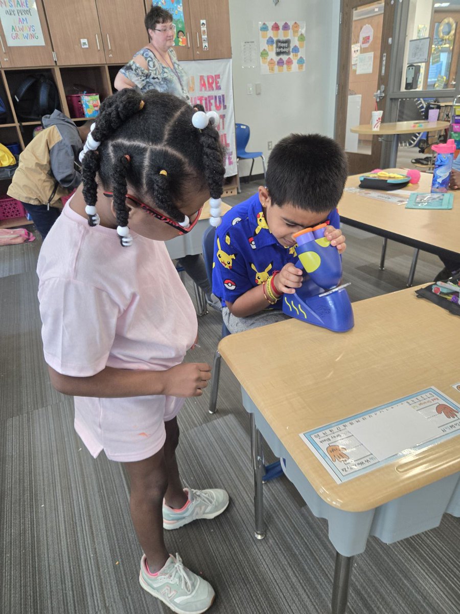 PREPRIDE's tweet image. These students have been learning about scientific observations.  During this activity, they used microscopes to observe items from nature.