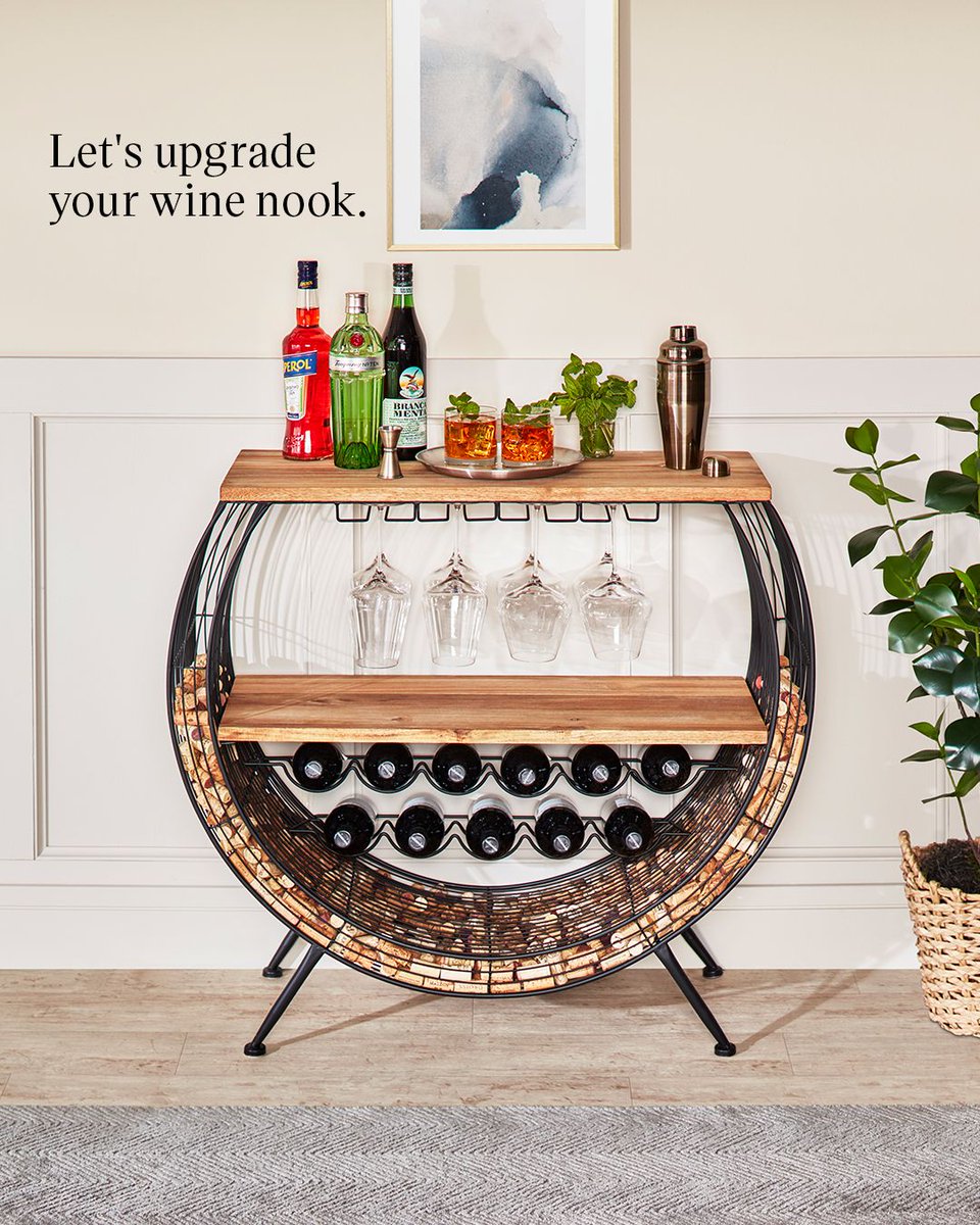 Your collection deserves a better home than that dusty corner on your kitchen counter. 😉 

Shop our Cork Catcher Accent Table here  🔗 enth.to/3Sbtagt