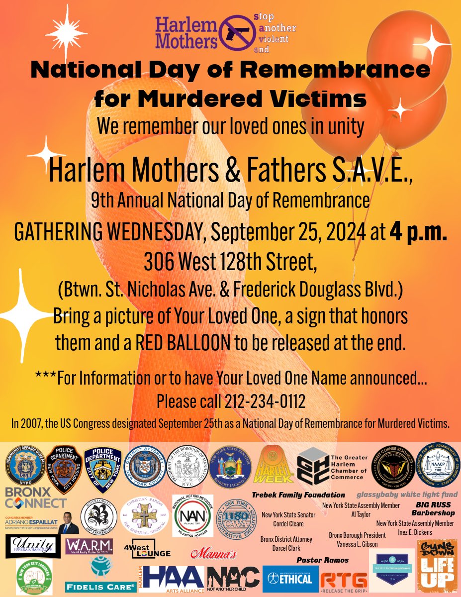 Friends, come and join us as we remember our loved ones lost to murder. Bring a picture or a red balloon or both. See details.