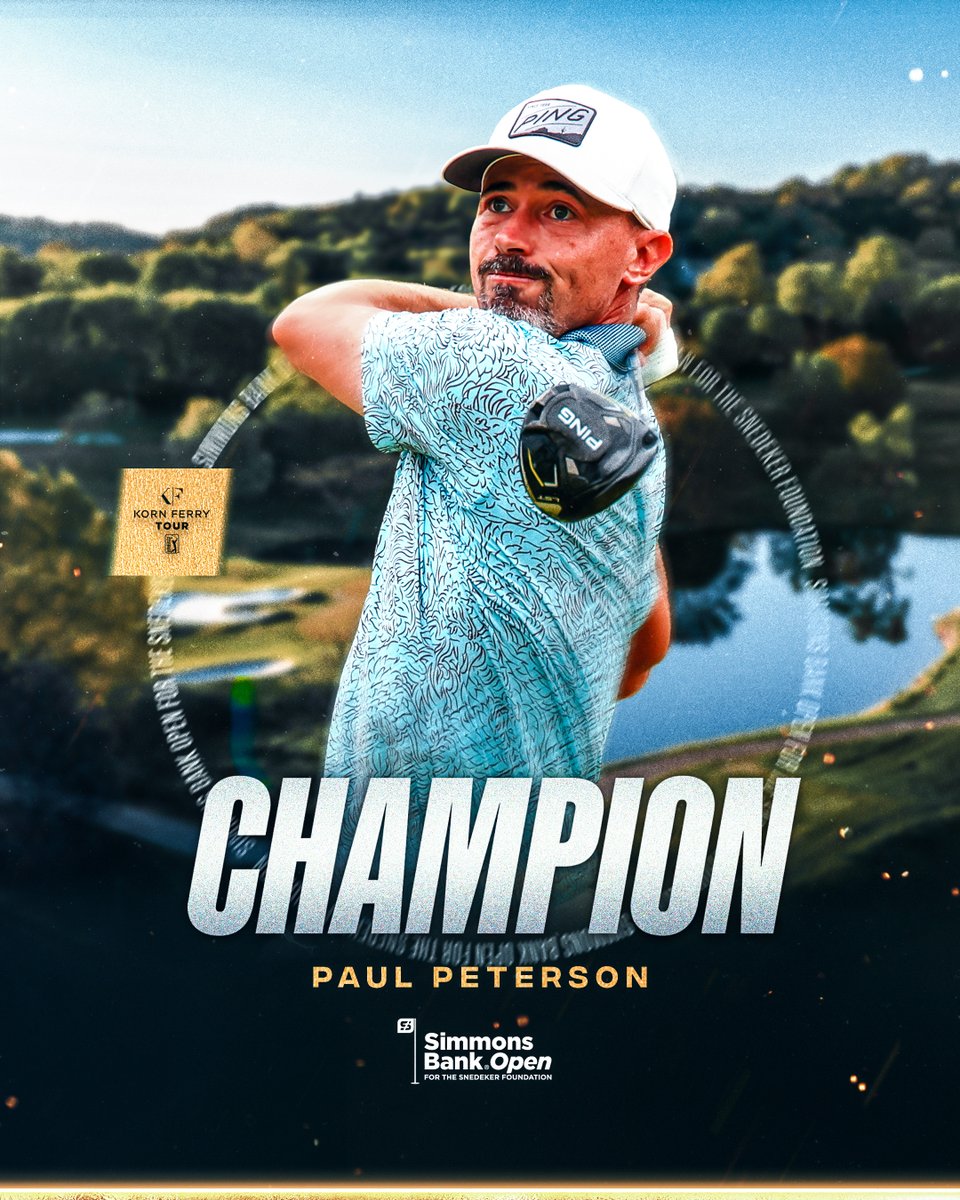 Korn Ferry Tour (@kornferrytour) on Twitter photo Paul Peterson gets it done! π
The 36-year-old earns his first win on the #KornFerryTour at the <a href="/simmonsbankopen/">Simmons Bank Open for the Snedeker Foundation</a> and moves inside the top 30 to No. 15 on the Points List. Paul Peterson gets it done! π
The 36-year-old earns his first win on the #KornFerryTour at the <a href="/simmonsbankopen/">Simmons Bank Open for the Snedeker Foundation</a> and moves inside the top 30 to No. 15 on the Points List.