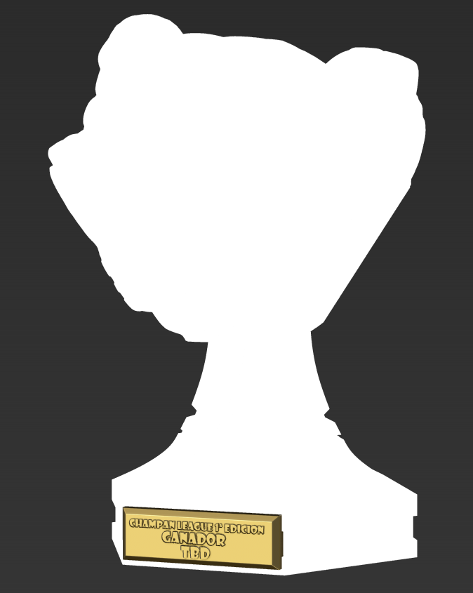 Seguimos revelando sorpresas! El increible <a href="/bou_87/">Bou</a> se ha ofrecido a diseñar, imprimir y enviar un exxxxxxcelente TROFEO exclusivo para el ganador de esta primera edicion de la liga. 

No queremos estropear la sorpresa del diseño final, pero si que podemos ofreceros un teaser: