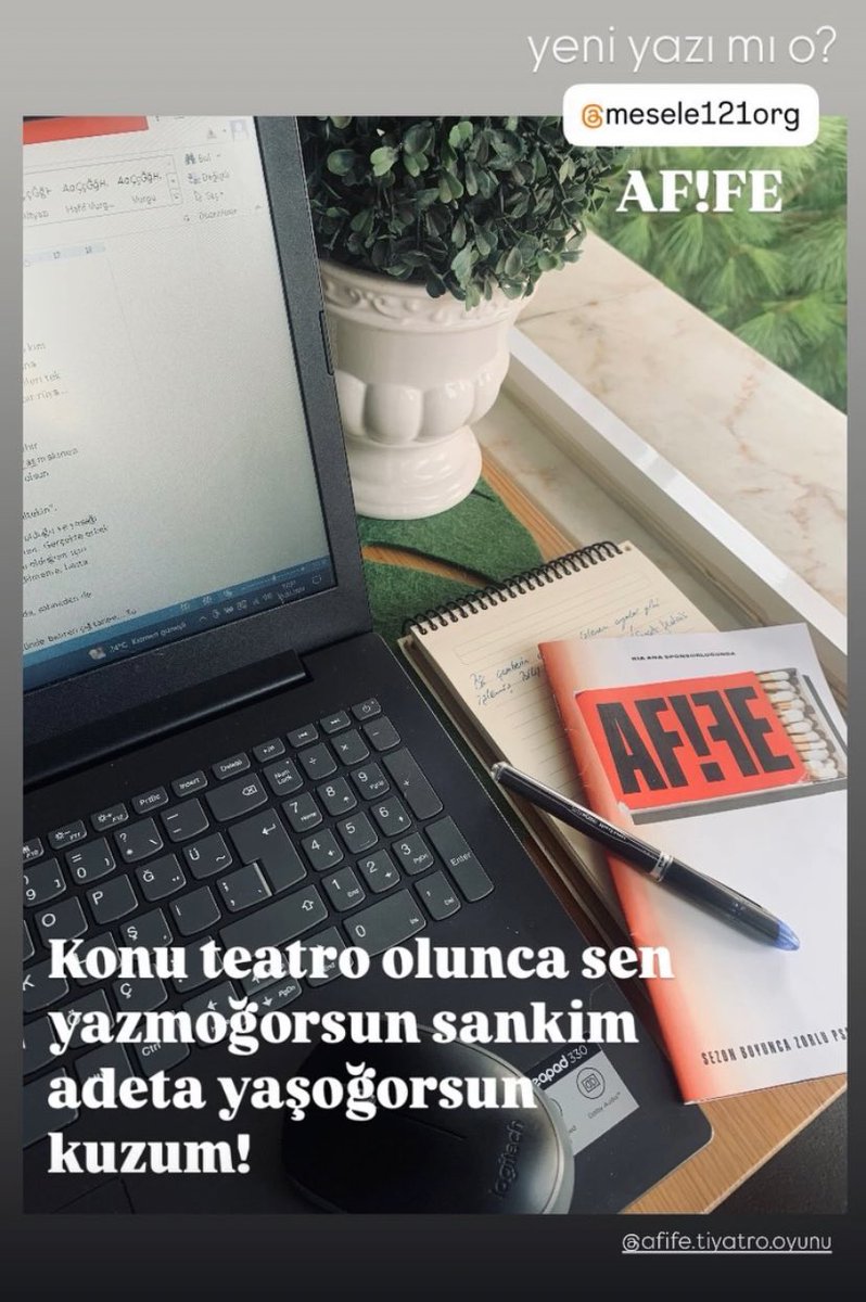 Bu akşamki temsile sen çıkacaksın! #yeniyazımıo #AfifeJale  #AF!FE #mesele121 <a href="/meseledergi/">Mesele121</a>