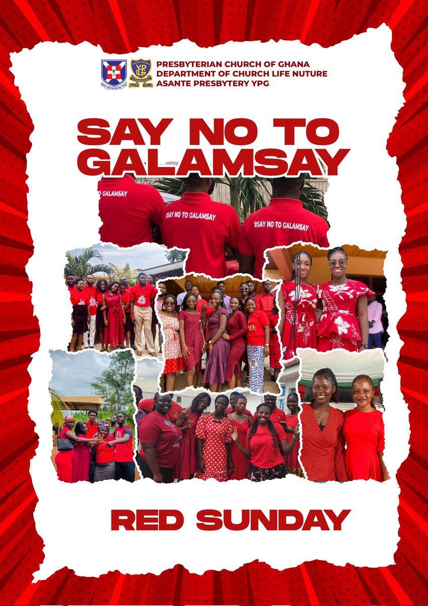 AsanteYPG's tweet photo. โโโ
IT WAS INDEED A RED SUNDAY TO DRUM HOME OUR DISPLEASURE ON THE STATE OF OUR NATURAL ENVIRONMENT DUE TO THE ENVIRONMENTAL DESTRUCTION OF GALAMSEY
#AsanteYPG
#PCGYouthAgainstGalamsey
#StopGalamseyNow
#RedSunday
#ServiceAllTheWay
@tek_ypg @Asawasidistypg @OldTafoYPG https://t.co/KFJHFTdoMM