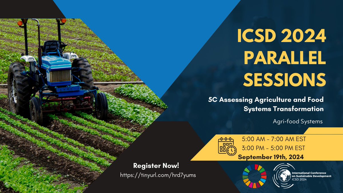 How can we transform agriculture to meet future needs? 🙌
Join #ICSD2024 sessions on Agri-Food Systems Transformation to explore solutions for population growth, climate change, and tech shifts. 
Discover strategies for sustainable investments!

Register: tinyurl.com/yvh45dpd