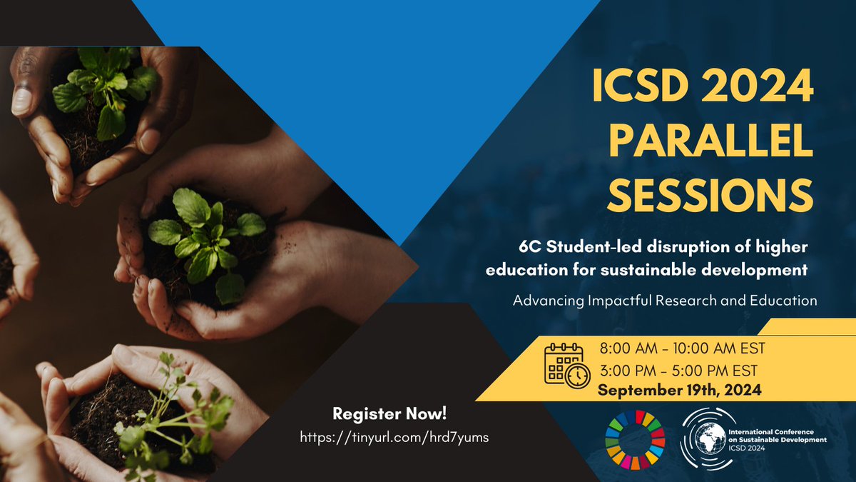 📚 How are students driving change in higher education for sustainable development? 
Join #ICSD2024 sessions on how purpose-driven students are reshaping learning and pushing institutions to meet 21st-century demands.

Register: tinyurl.com/yvh45dpd