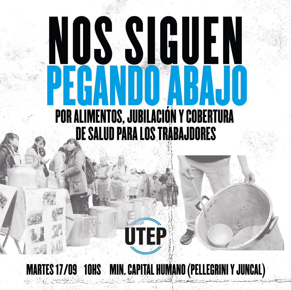 NOS SIGUEN PEGANDO ABAJO
Vamos por los alimentos, salud y jubilación

Este martes 17 las y los trabajadores de la economía popular nos concentramos frente al Min de Capital Humano para exigir que dejen de ajustar a los que menos tienen.