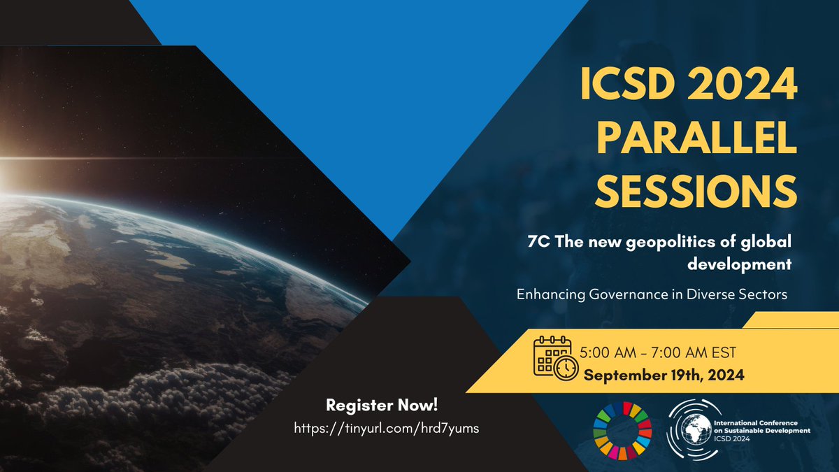 How are shifting global powers reshaping development? 🌎 
Join #ICSD2024 sessions on the New Geopolitics of Global Development to explore how rising powers are impacting trade, investment, and sustainability.

Register: tinyurl.com/yvh45dpd