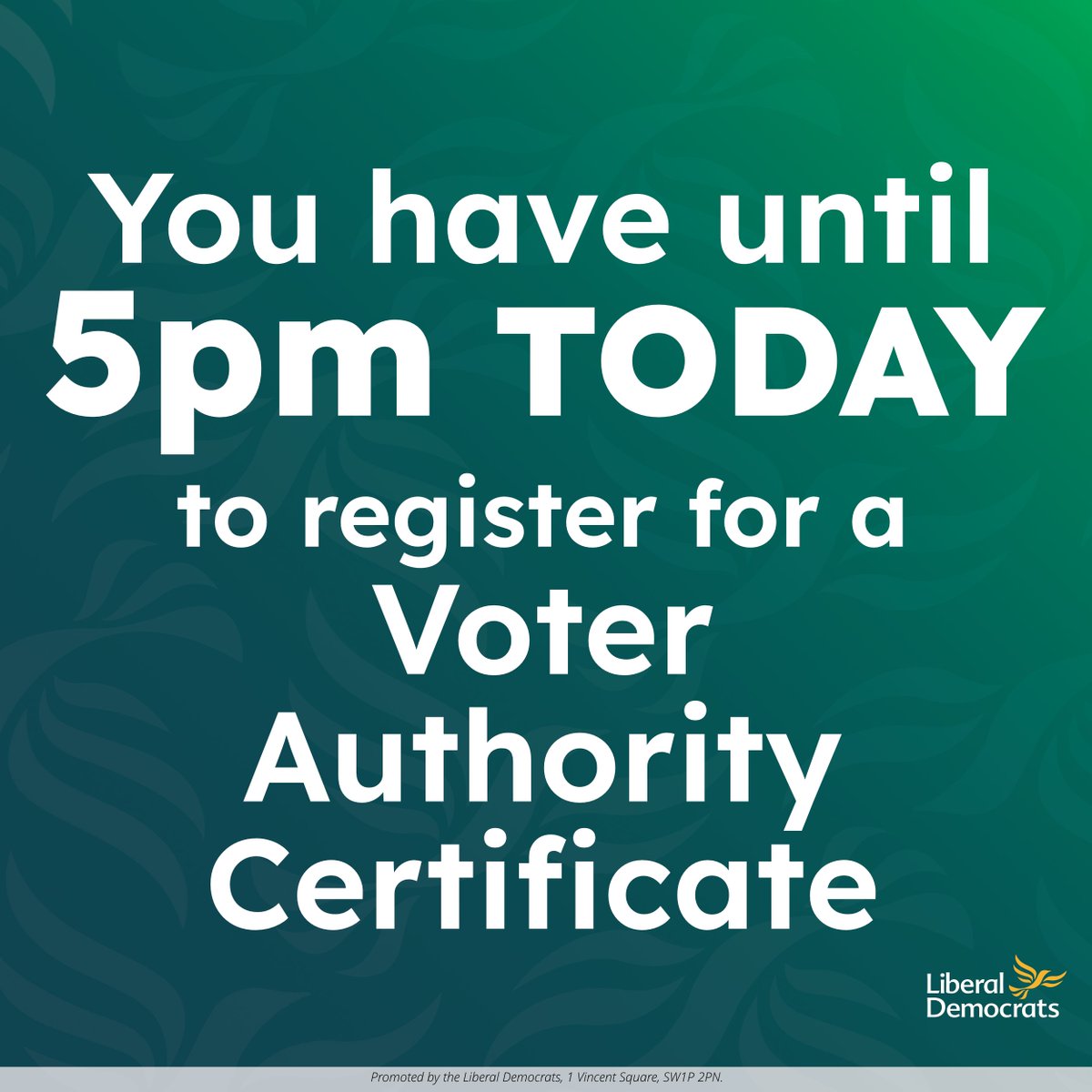 WaverleyLibDems's tweet photo. You have until 5pm TODAY to apply for these. 

A proxy vote is when someone you trust casts a vote on your behalf. 

✍️Apply: https://t.co/TmndlfozIi

A Voter Authority Certificate is a free &amp; valid form of ID.  
🪪Apply: https://t.co/rVHqj3MQsW

#VoterID #ProxyVote #byelection https://t.co/HRmINIubbp