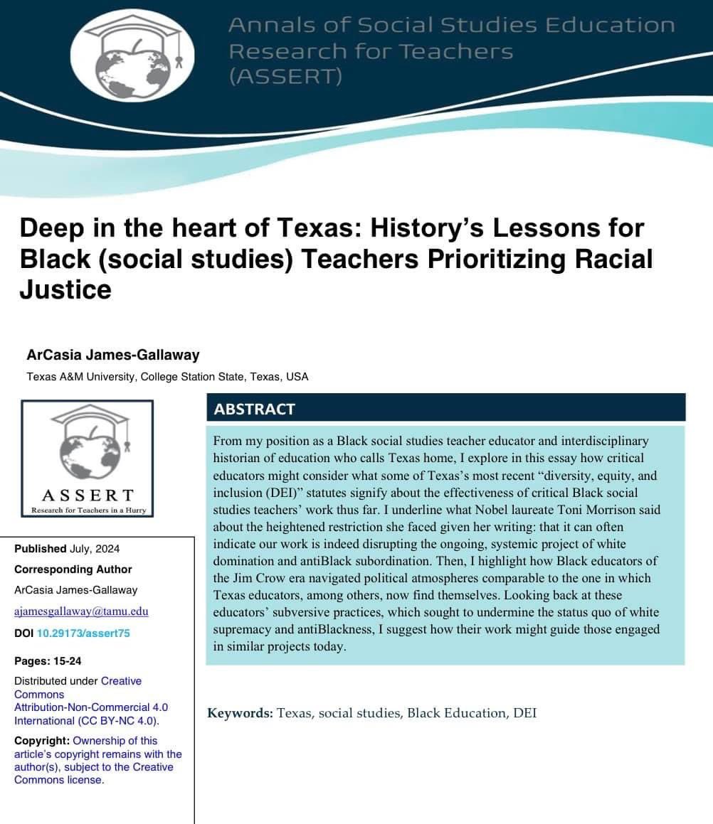 5/ Published a short piece for practitioners in which I discuss how we have seen before a version of the political moment we are in so it’s important to focus on serving Black learners and take to heart the lessons our ancestors have left for us to leave Black learners.