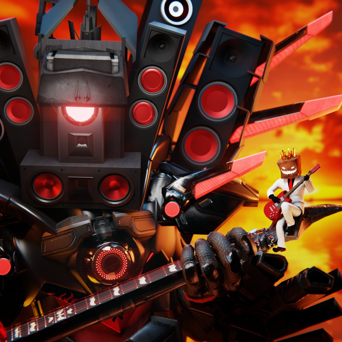 Wow i didn't expect dom to make his version of my artwork lol, AND IT LOOKS SO COOL! 

The way i play guitar makes me look arrogant like irl lol, Thanks <a href="/DomStudio/">DOM Studio</a>