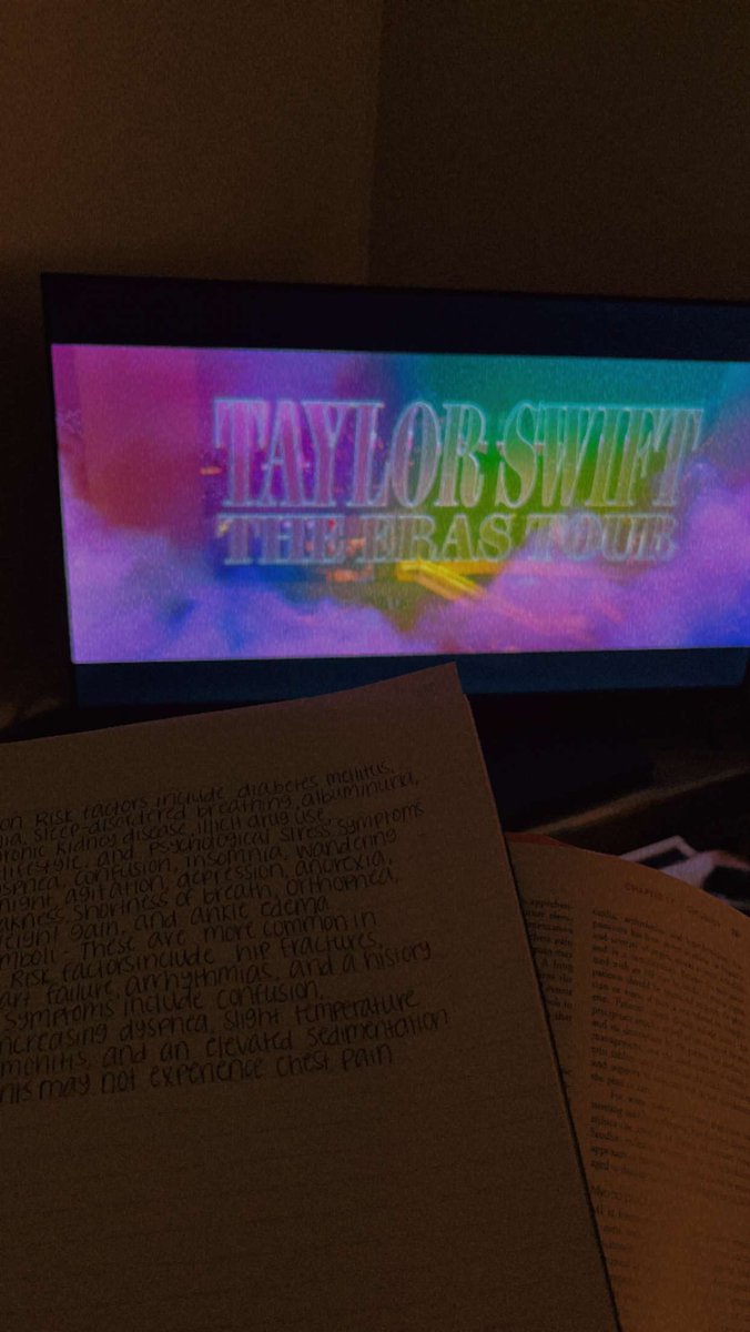 the eras tour getting me through nursing school homework rn