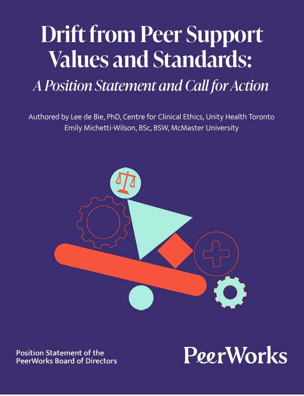 PeerEmployment's tweet photo. As a community member and board of directors of PeerWorks, we are proud to present "A Position Statement and Call for Action: Drift from Peer Support Values and Standards" for sharing to support the integrity and consistency of Peer employment in Canada: https://t.co/P8nFoUGum4 https://t.co/LEnuxjnvxv