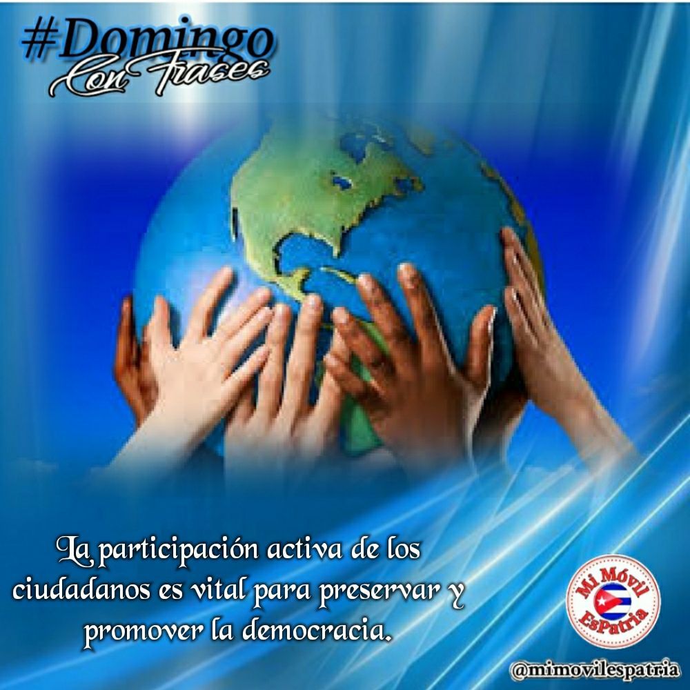 <a href="/mimovilespatria/">mimovilespatria</a> La participación activa de los ciudadanos es vital para preservar y promover la democracia.

#DomingoConFrases
#MiMóvilEsPatria