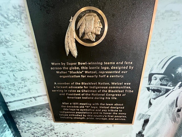 In a private ceremony today at Northwest Stadium, the Washington Commanders honored Walter "Blackie" Wetzel with a memorial.

It's open to the public located on the Club level, between sections 306 and 307.

In the memorial, the team credits Wetzel for creating the warrior logo.