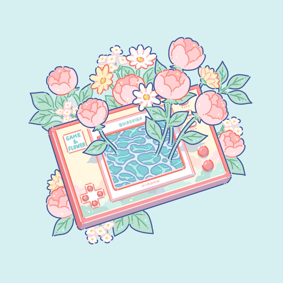 「#まだ見ぬ作品に出会わせてくれるタグレトロなモチーフをパステルカラーで描いていま」|ヒロコのイラスト