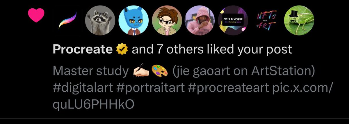 tramdoesarts's tweet image. Not many people see my art, but Procreate did😭💓
(And thanks to the other 7 lovely people too :D )