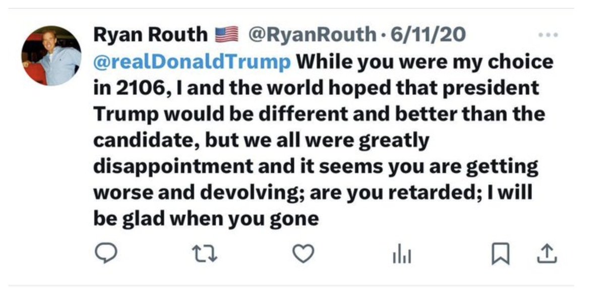 DeanObeidallah's tweet photo. The Trump attempted killer was actually a Trump supporter in 2016. Then he turned on Trump which is why he openly posted in 2020 supporting Nikki Haley and Vivek. https://t.co/oXejOqEKcI