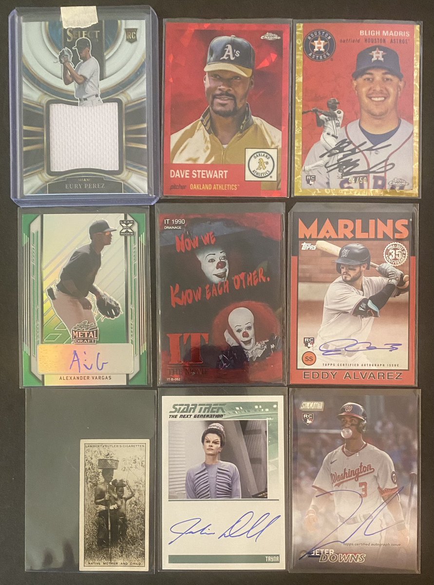 🟠⚫️ #silentKstacK4 ⚫️🟠

Post 289

$5 each 

Vargas RC auto 8/10
Stewart 73/100
Alvarez RC auto 14/25
Tayna auto
Madris RC 44/50
Perez RC patch
Downs RC auto

Shipping 📌 #TheHobby
