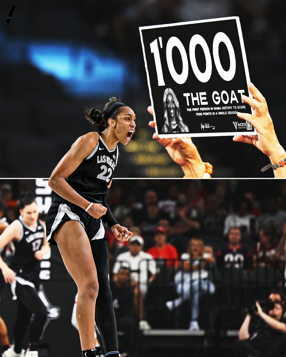 HISTORY FOR A'JA WILSON‼️

Wilson scores the WNBA's FIRST-EVER 1000-point single season 🤯