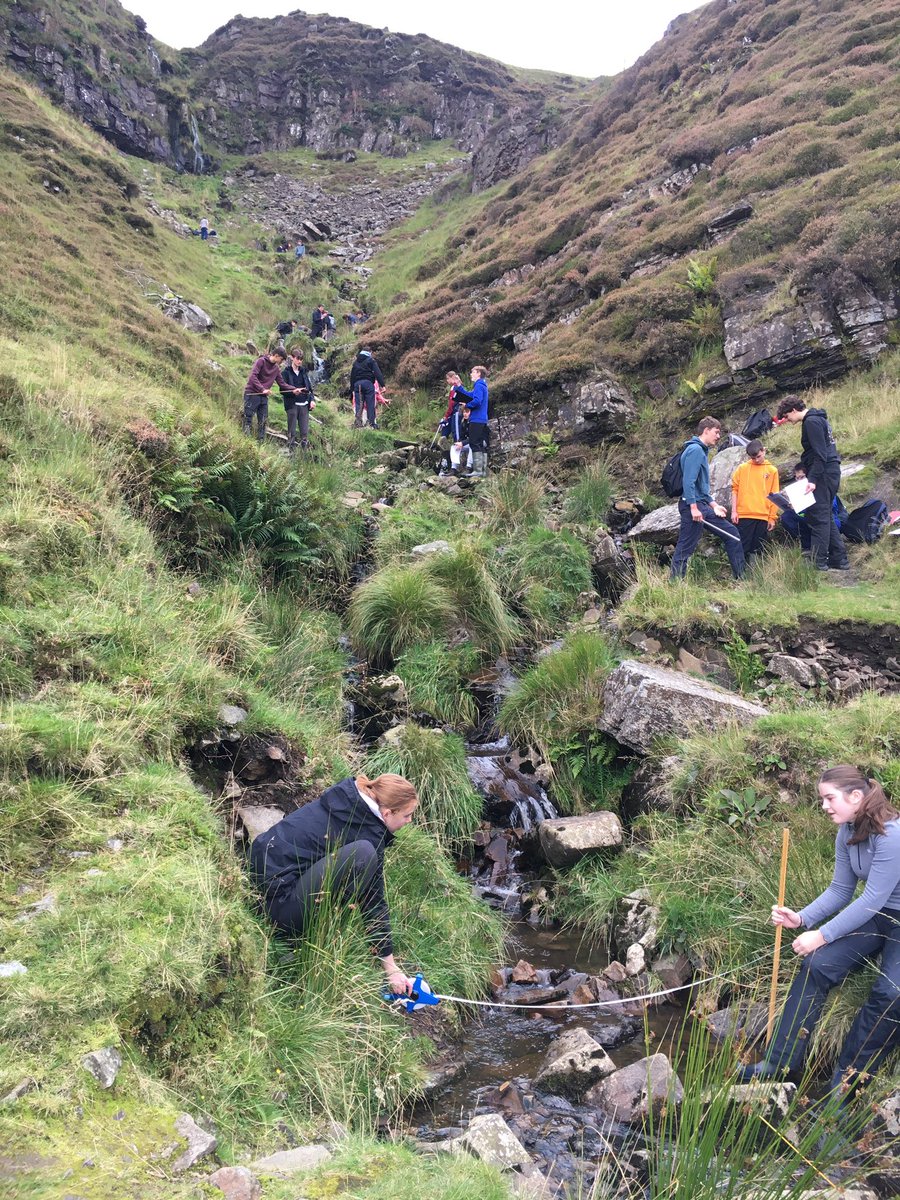Year 11 Geographers spent the day measuring river characteristics and how they change from source to mouth