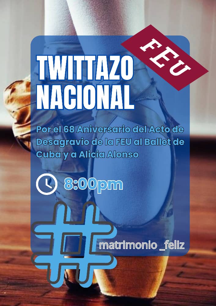El 15 de septiembre del 1956 ha pasado a la historia de Cuba como un hito en la lucha por lograr que el arte del Ballet fuera un derecho de todo nuestro pueblo. Hoy, la FEU celebra un aniversario más de esta victoria 🌟

#matrimonio_feliz 
#UNISS #FEUdeCuba