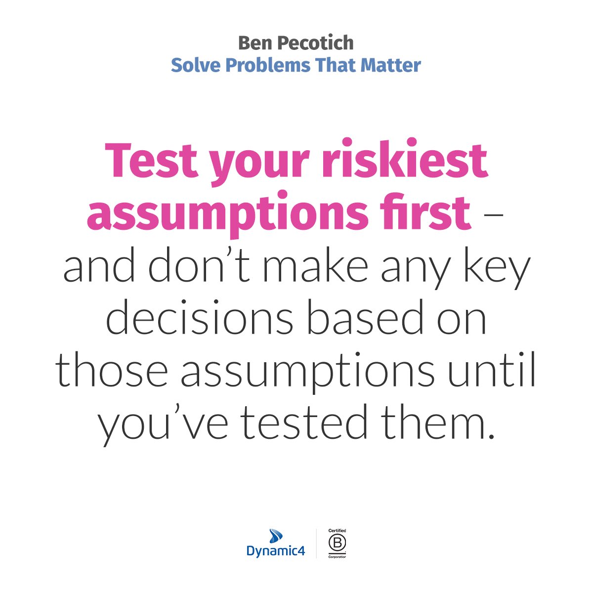 How do you spot your assumptions? 

We’re always working with incomplete, inaccurate, and inconsistent information. We need to make assumptions to function.

dynamic4.com/ideas/your-ris…

#leadership #designthinking #innovation #regen #wellbeing #purpose #learning #design #SPTMbook