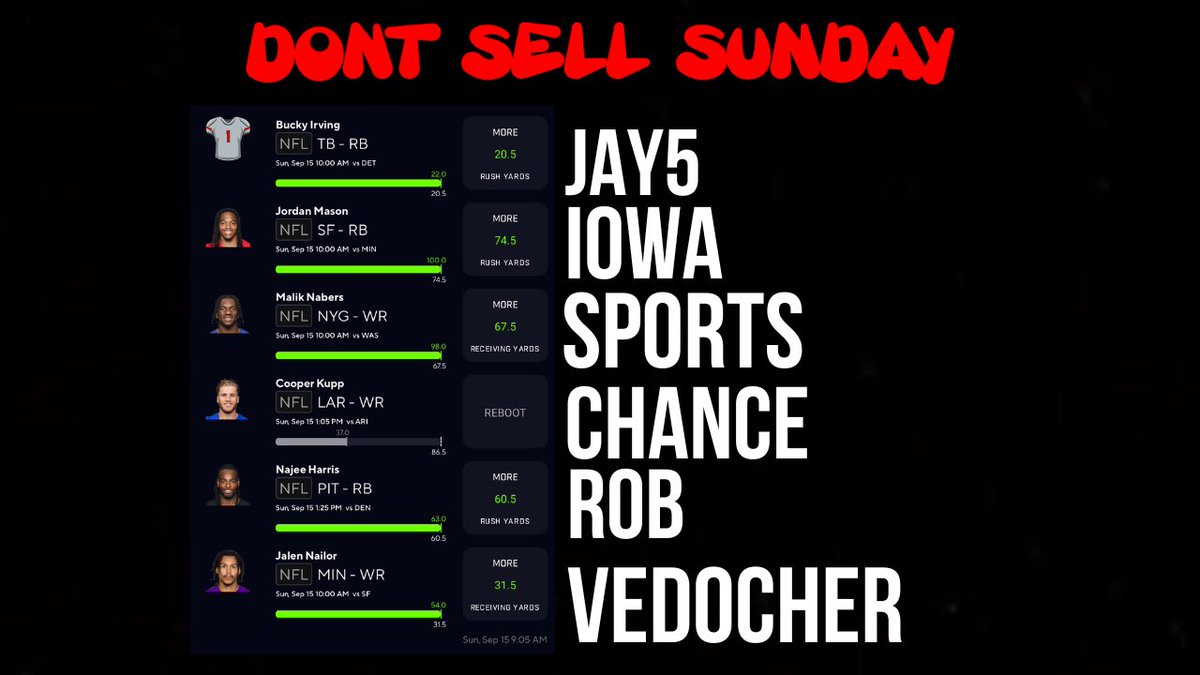 SundayShowLocks's tweet image. Don’t Sell Sunday goes 5/5 with a reboot each viewer involved will be receiving $100 for participating! #GamblingTwitter
