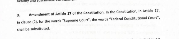 Proposed changes to the constitution along with the existing clauses.
1. Amendment to Article 17, which would replace "Supreme Court" with the new "Constitutional Court" to decide the dissolution of political parties. This can be used to permanently ban <a href="/PTIofficial/">PTI</a> 

Thread
1/n