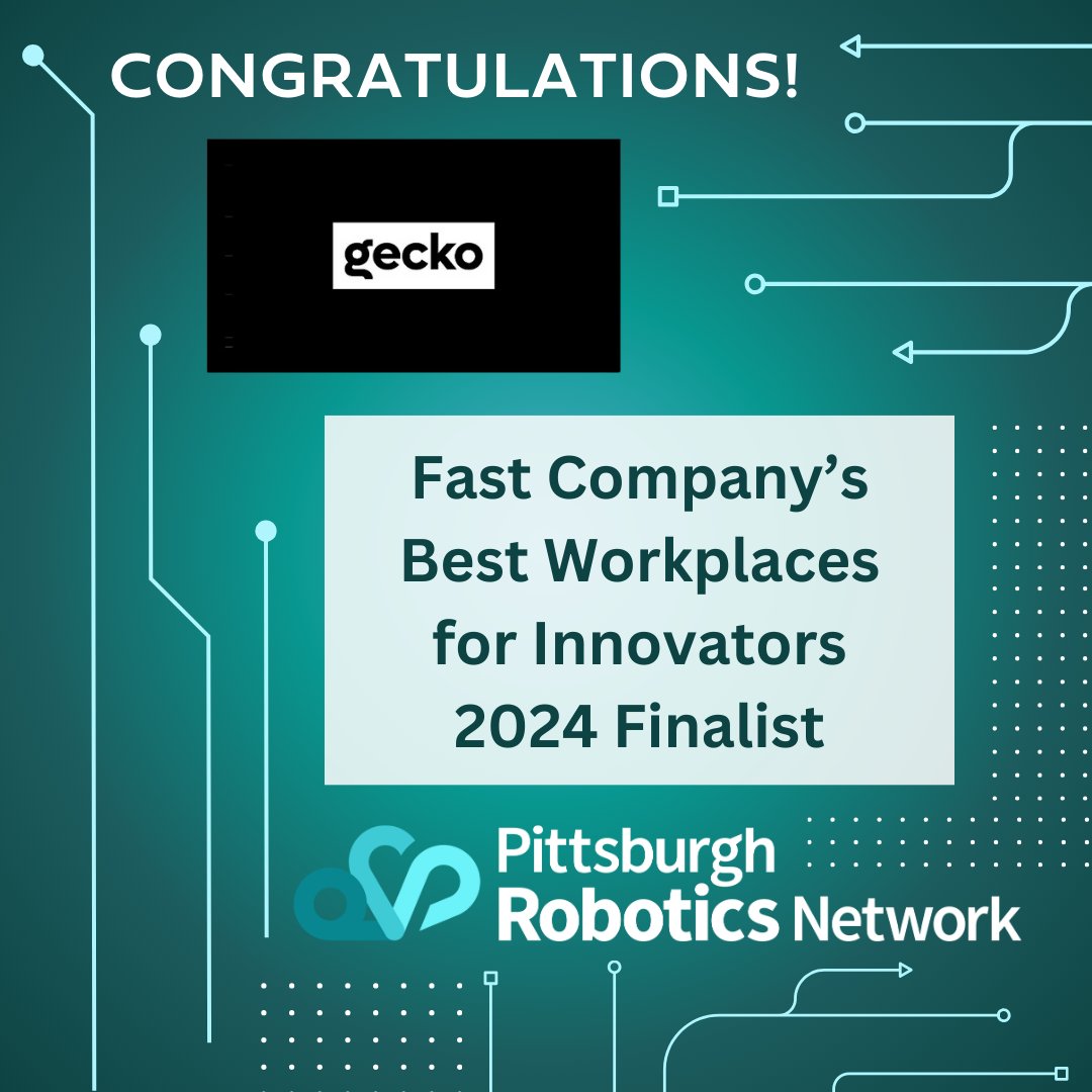 RoboPGH's tweet photo. 🎉 We’re thrilled to announce that @GeckoRobotics, a proud Silver Member of the #PittsburghRoboticsNetwork, has been named one of Fast Company’s Best Workplaces for #Innovators 2024! This award highlights companies that are pushing the boundaries of #technology + #innovation 💪 https://t.co/f7ybbkAqq0
