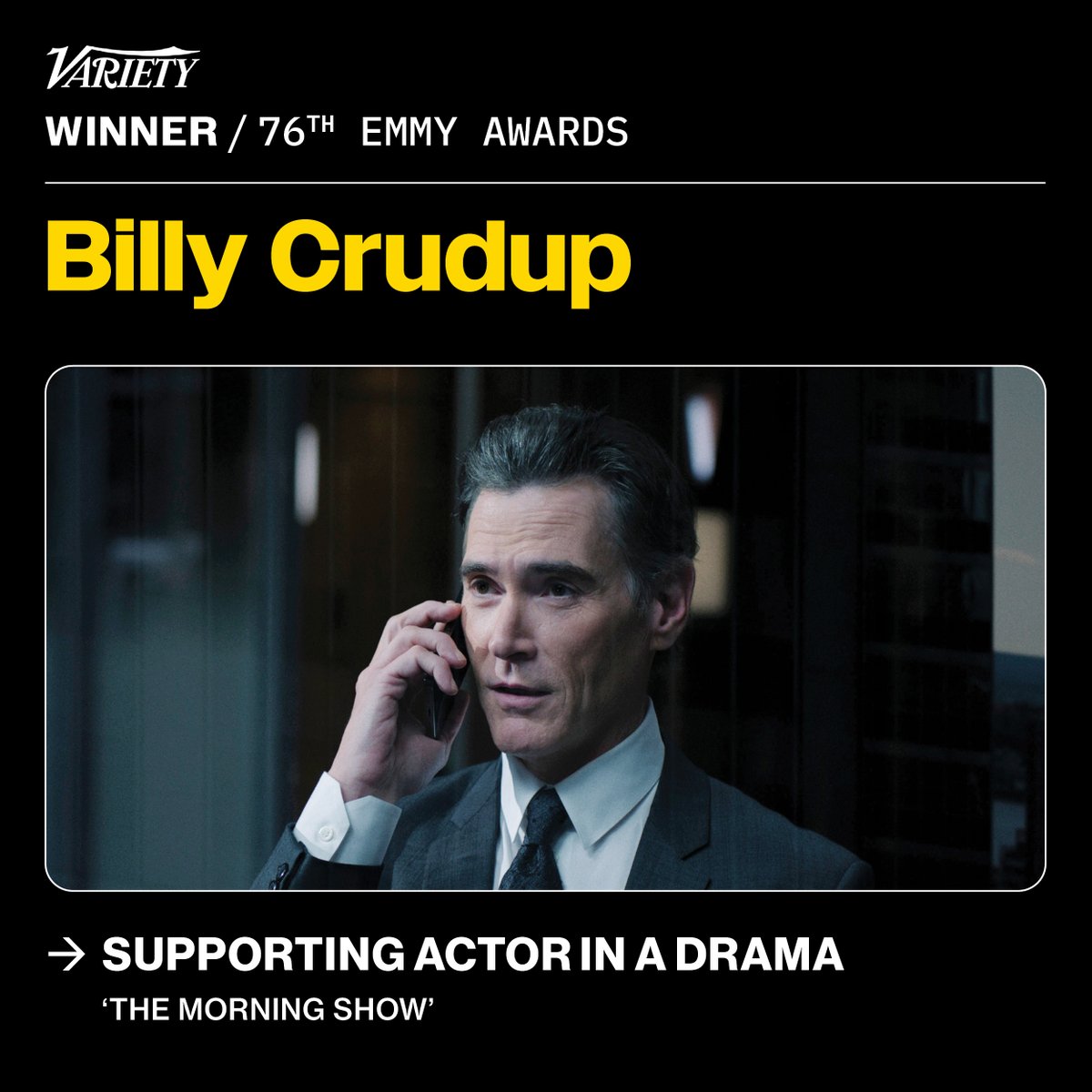 Billy Crudup wins the Emmy for best supporting actor in a drama series.

See the full list of winners here: bit.ly/3zndDUK