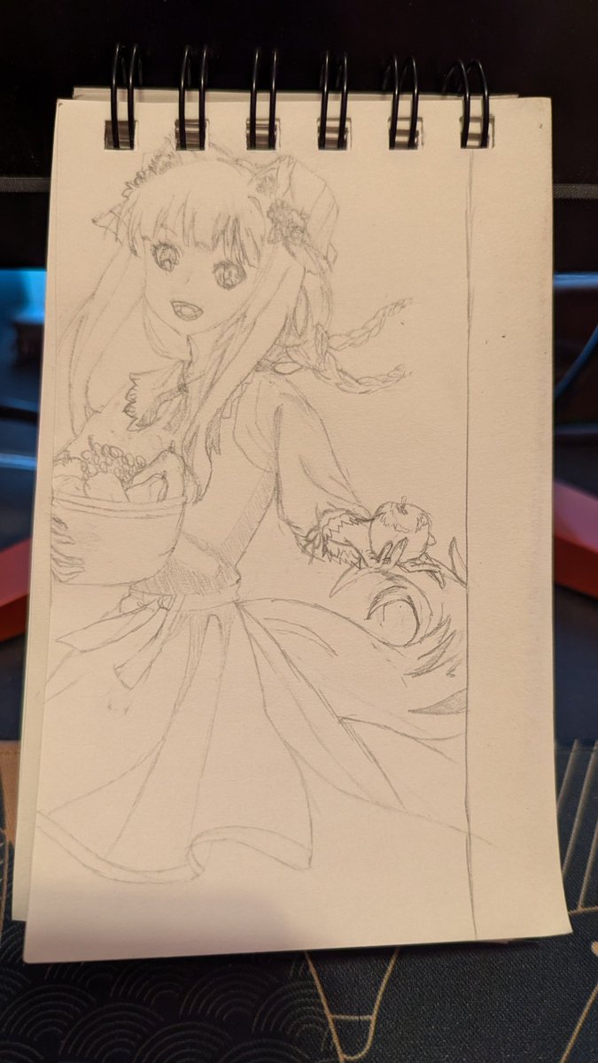 Drawing of the ep 23 promo art of Spice And Wolf! #spiceandwolf