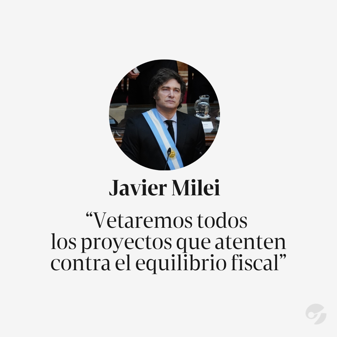 MILEI EN EL CONGRESO | El Presidente dijo que rechazarán todas las leyes aporbadas por el Congreso que “atenten contra el equilibrio fiscal”.

📲 Seguí la cobertura minuto a minuto en clar.in/3B4j0ZD