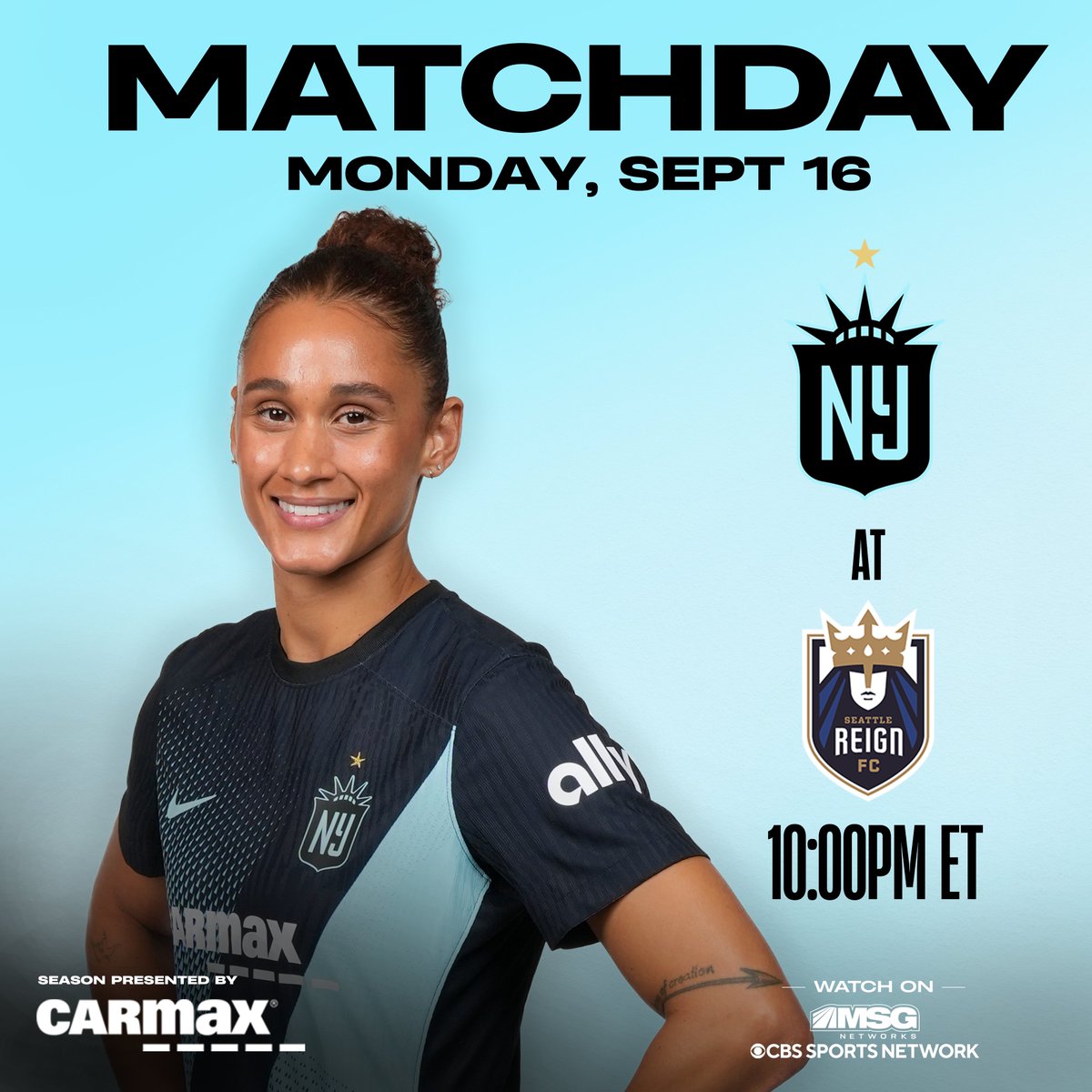 Gotham FC (@gothamfc) on Twitter photo MONDAY MATCHDAY IN SEATTLE ๐ฅ
๐: <a href="/reignfc/">Seattle Reign FC</a>
๐บ: <a href="/MSGNetworks/">MSG Networks</a>, CBS Sports Network
๐: 10:00pm ET MONDAY MATCHDAY IN SEATTLE ๐ฅ
๐: <a href="/reignfc/">Seattle Reign FC</a>
๐บ: <a href="/MSGNetworks/">MSG Networks</a>, CBS Sports Network
๐: 10:00pm ET