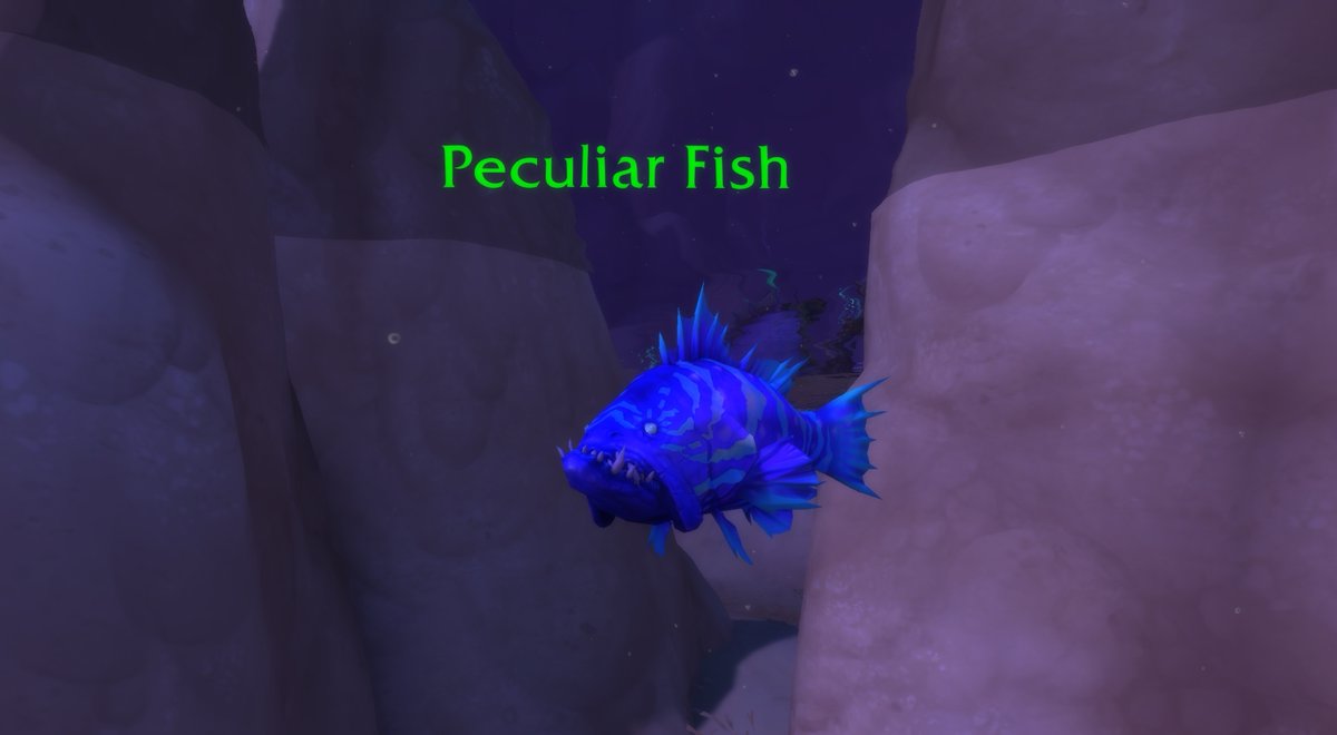 Wowhead's tweet photo. During our adventures against the kobyss in Hallowfall, players encounter a surprisingly new companion - a talking fish!

#WarWithin #Warcraft 

https://t.co/HEeSwCvJrD https://t.co/HXggPbWNjw