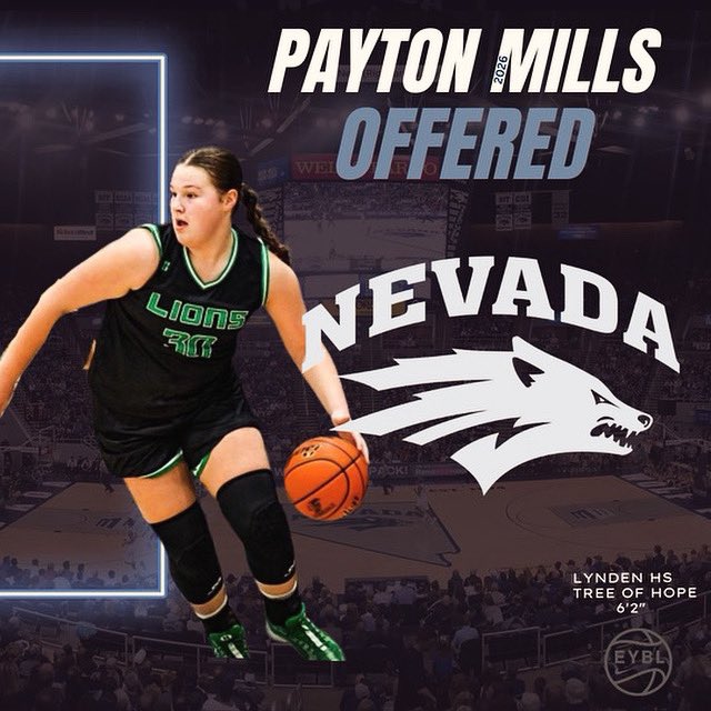Payton Mills (@payton_mills30) on Twitter photo After a great conversation with @coach11s and @wolfpackcoachg, I am excited to announce that I have received an official offer from the University of Nevada!
<a href="/NevadaWBB/">Nevada Women’s Basketball</a> <a href="/Coach11S/">Amanda Levens</a> <a href="/WolfpackcoachG/">Laura Gonsalves</a> After a great conversation with @coach11s and @wolfpackcoachg, I am excited to announce that I have received an official offer from the University of Nevada!
<a href="/NevadaWBB/">Nevada Women’s Basketball</a> <a href="/Coach11S/">Amanda Levens</a> <a href="/WolfpackcoachG/">Laura Gonsalves</a>