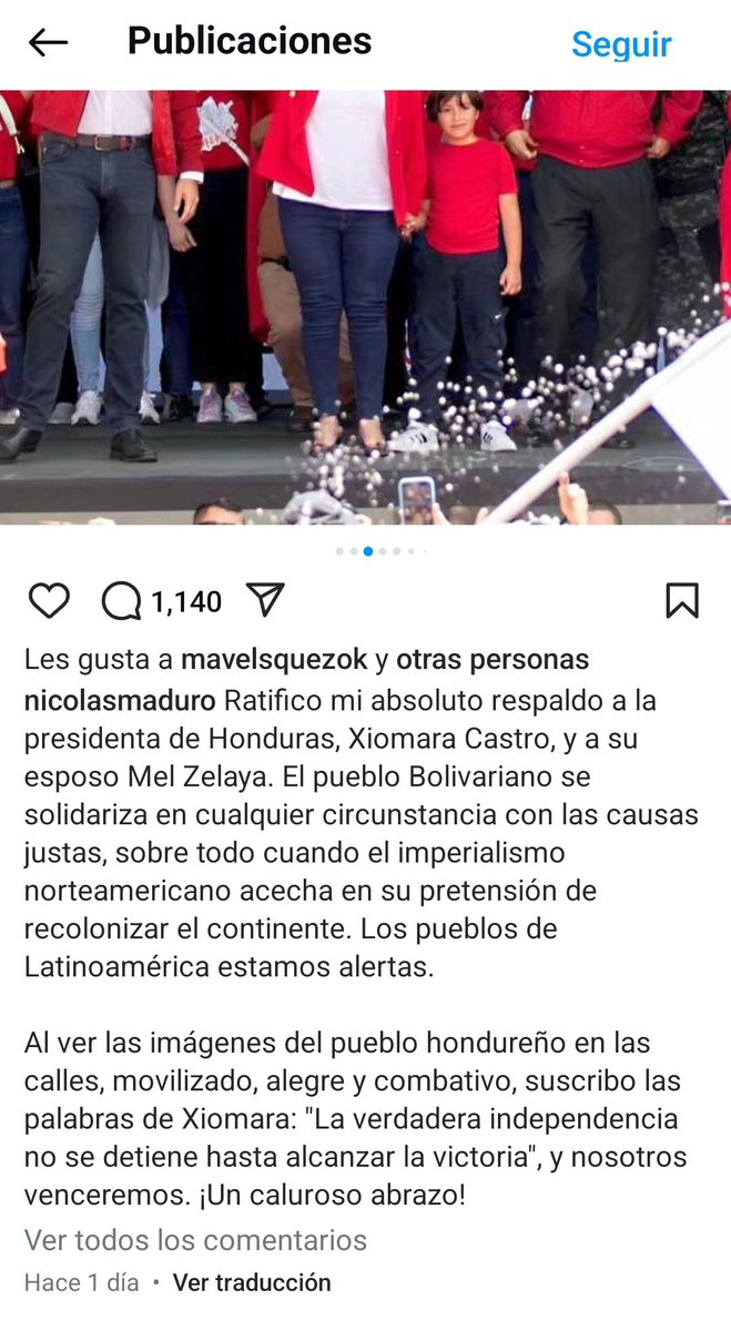 UltimoAcontecer's tweet photo. Dictador de Venezuela, Nicolas Maduro, hace público su absoluto respaldo al mandato de Xiomara Castro en Honduras. https://t.co/LDLvzCpyIB