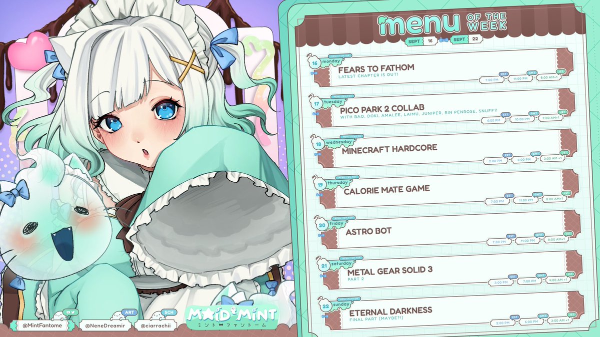 IKZ SCHEDULE!!!👻✨ Sept 16-Sept 22 🎨Art⇒ #Fantography