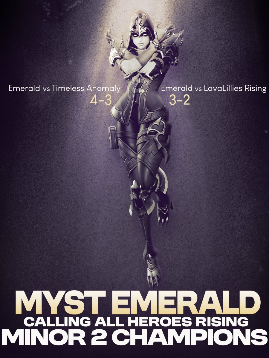 TeamMysticsReal's tweet image. The chapter is complete 馃憫
Emerald flourish through the Minor 2 rising bracket, through every opponent, through the final and to victory!
馃 @lzr_ow
馃 Ches
馃 @Bwunnnnn
馃 @roadin4k
馃 Kat
馃 @zenntrale
馃 @ecatgirlfriend
#MysticsStrong | #CallingAllHeroes