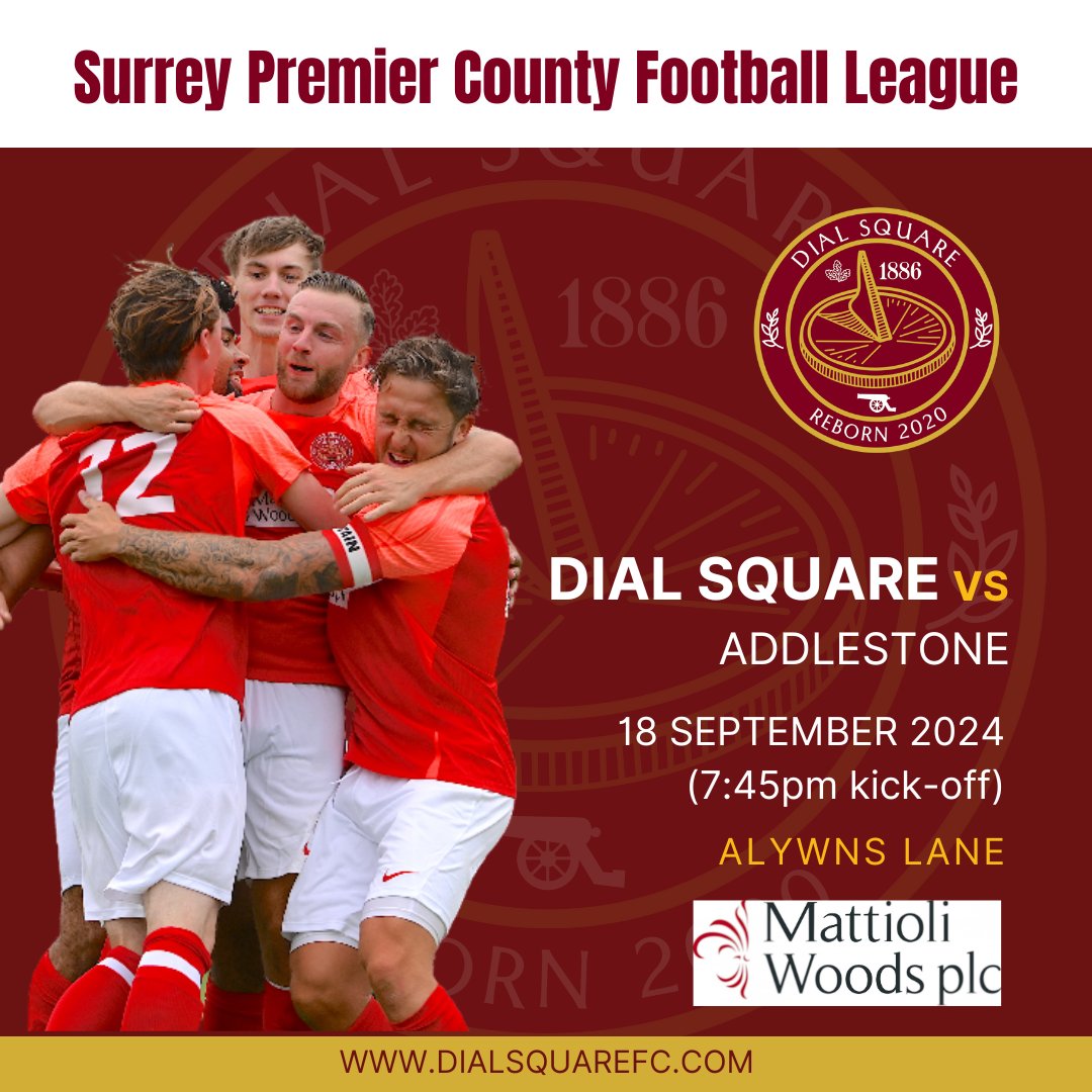 TheDial's tweet photo. MIDWEEK FOOTBALL
#Dial next host @addlestonefc at #AlwynsLane on Wednesday (18 Sept)* in the @SurreyPremierFL. 7:45pm.
Show your support for #TheDial at home. Admission £5 (conc. £3).
@SurreyLiveSport @NonLeagueCrowd @NonLeagueHQ1 @GoonerFanzine
* Originally 18 Jan 2025 https://t.co/ukCHsctD2i